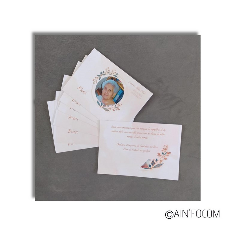 Cartes remerciement obseques